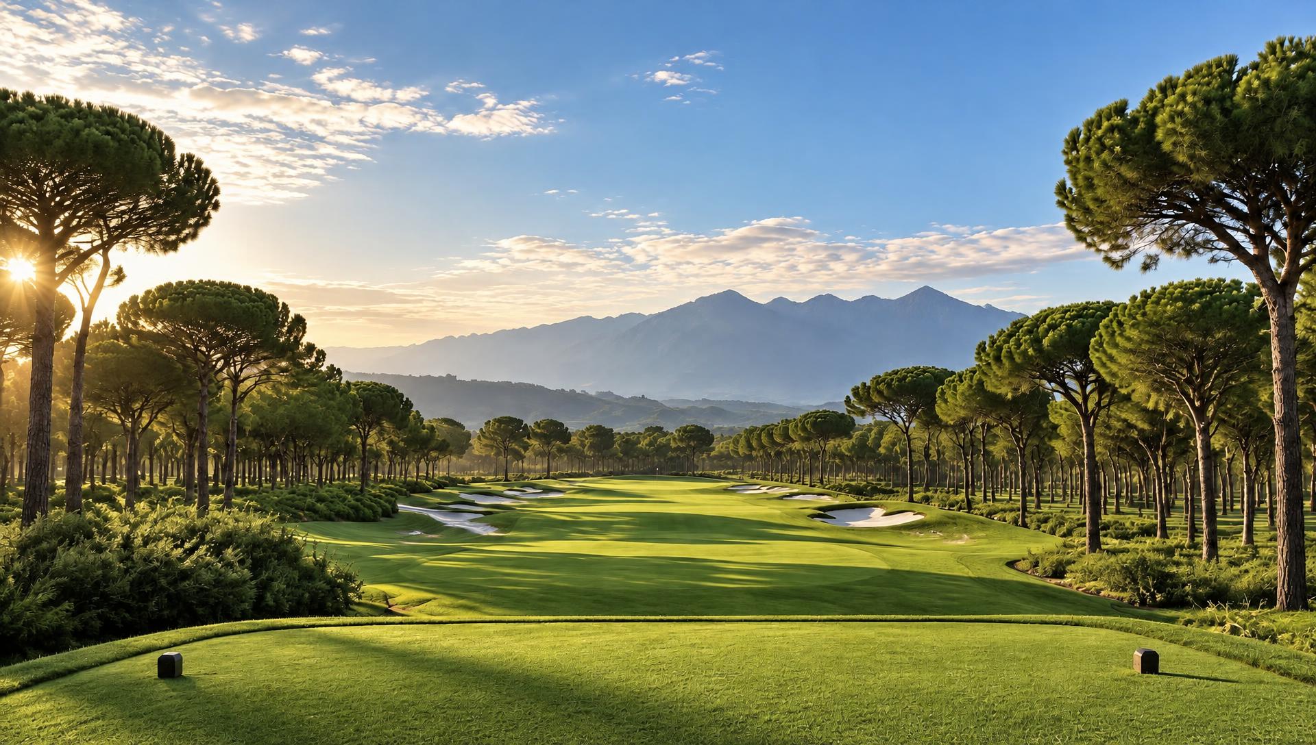 Tree-lined fairway in Belek